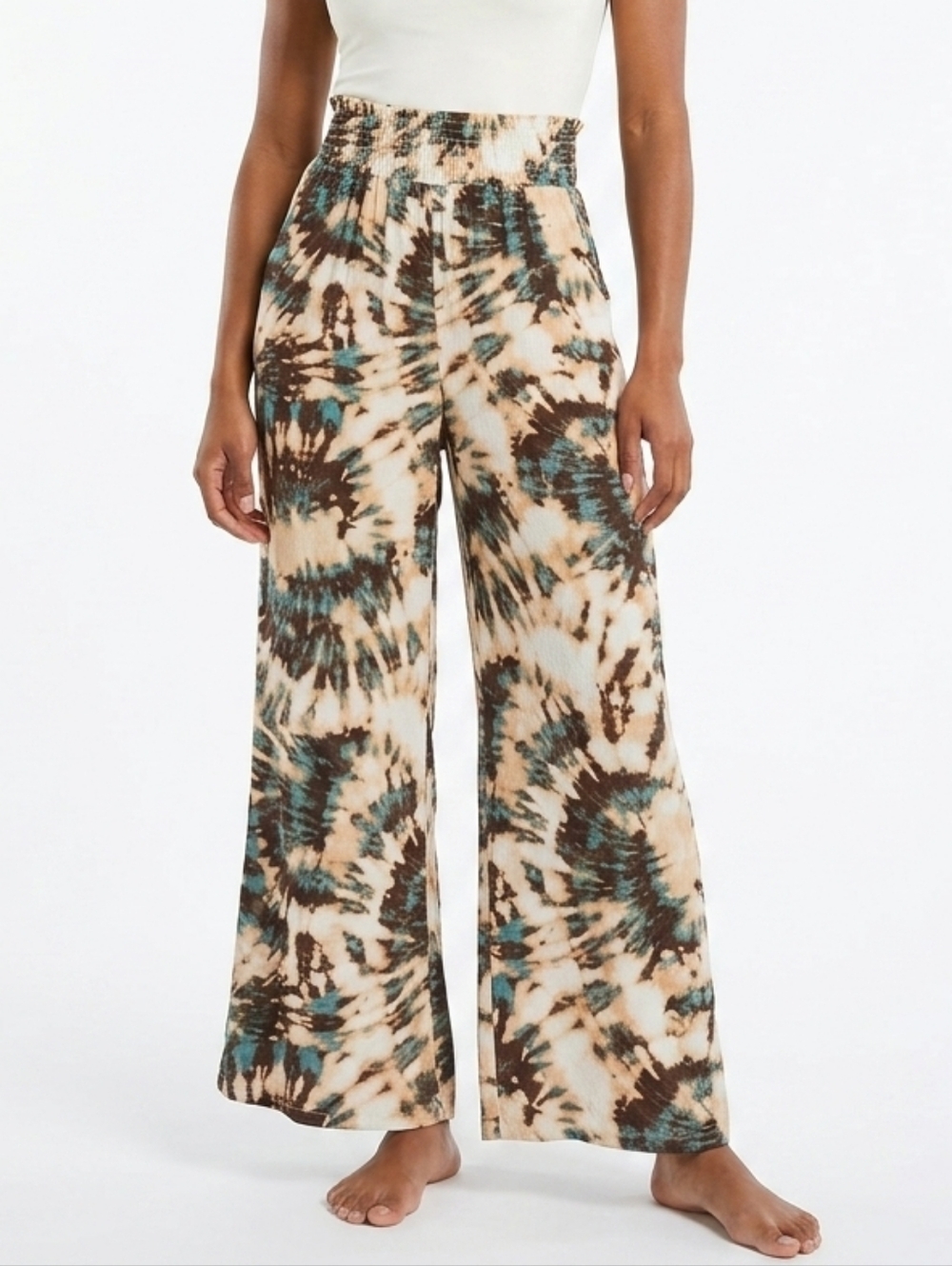 Bobi Black multi color flare leg tie-dye pants in size XS